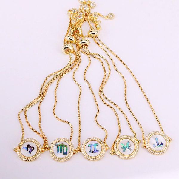 link, chain 12pcs, rainbow crystal zirconia bracelets cz micro pave abalone shell zodiac fashion elegant jewelry, Black
link, chain 12pcs, rainbow crystal zirconia bracelets cz micro pave abalone shell zodiac fashion elegant jewelry, Black