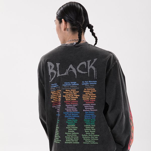 men's hoodies & sweatshirts long-sleeve male t-shirt, washed cotton shirt, with flame print, hip hop, streetwear and harajuku, ajk8, Black
men's hoodies & sweatshirts long-sleeve male t-shirt, washed cotton shirt, with flame print, hip hop, streetwear and harajuku, ajk8, Black