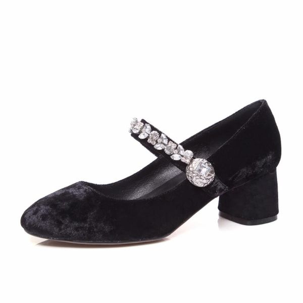 dress shoes women spring autumn pleuche crystal buckle casual thick block high heels pumps comfortable round toe lady 20210123, Black
dress shoes women spring autumn pleuche crystal buckle casual thick block high heels pumps comfortable round toe lady 20210123, Black