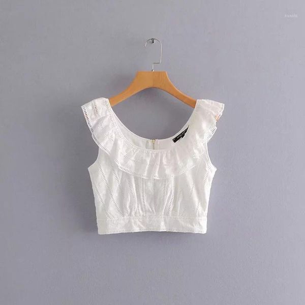women's blouses & shirts hollowing embroidery cascading ruffle women vest shirt casual white blouse summer style small fashion chemise
women's blouses & shirts hollowing embroidery cascading ruffle women vest shirt casual white blouse summer style small fashion chemise