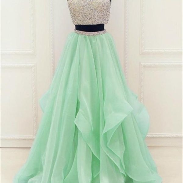 mint organza ruffles crystals beading sequins two piece prom dress cutout back long evening formal gowns robe de soriee, White;black
mint organza ruffles crystals beading sequins two piece prom dress cutout back long evening formal gowns robe de soriee, White;black