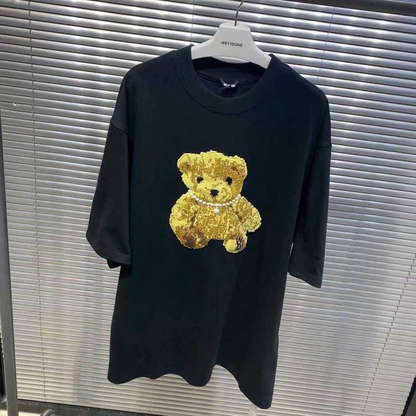 high version welldone short sleeve heavy industry three dimensional hollow embroidered bear t-shirt korean embroidery men's and women&#, White;black
high version welldone short sleeve heavy industry three dimensional hollow embroidered bear t-shirt korean embroidery men's and women&#, White;black
