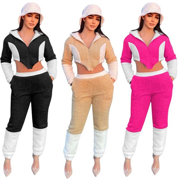 women's two piece pants wuhe fleece patchwork women set winter fall long sleeve mini hooded zipper and outfits tracksuit sweatsuit, White
women's two piece pants wuhe fleece patchwork women set winter fall long sleeve mini hooded zipper and outfits tracksuit sweatsuit, White