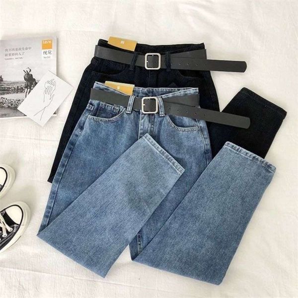 vintage high waist jean solid straight pants loose casual street denim trousers pantalon femme plus size with belt 210927, Blue
vintage high waist jean solid straight pants loose casual street denim trousers pantalon femme plus size with belt 210927, Blue