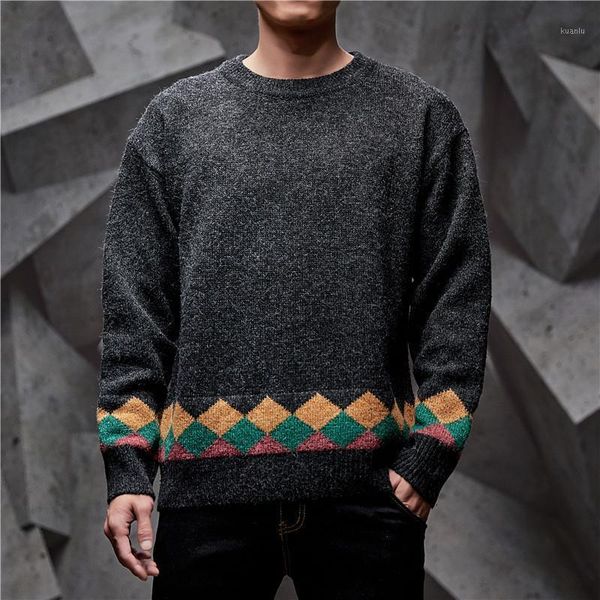 men sweater autumn winter thick warm pullover fashion vintage round neck casual sweaters college style loose men's, White;black
men sweater autumn winter thick warm pullover fashion vintage round neck casual sweaters college style loose men's, White;black
