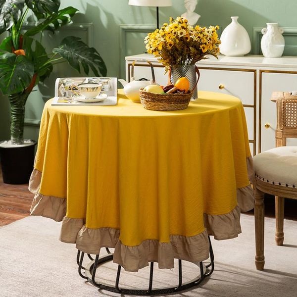 table cloth ruffle patchwork tablecloth yellow solid color cotton dustproof cover for home el wedding round dining decoration
table cloth ruffle patchwork tablecloth yellow solid color cotton dustproof cover for home el wedding round dining decoration