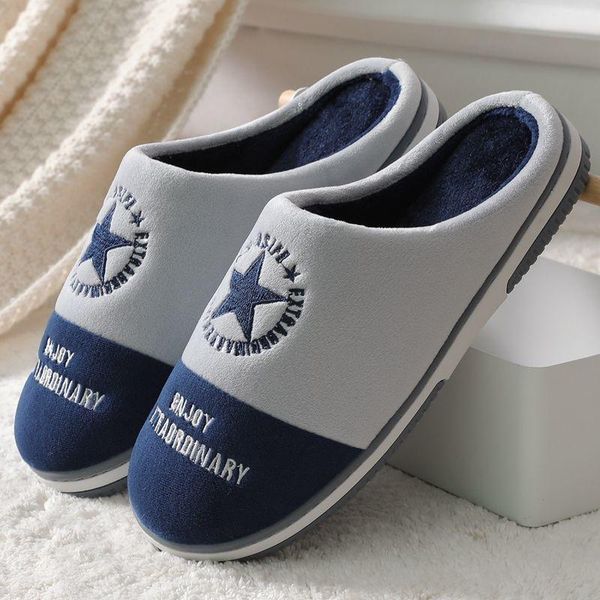 men's home slippers winter warm cotton thick shoes bottom soft indoor casual, Black
men's home slippers winter warm cotton thick shoes bottom soft indoor casual, Black