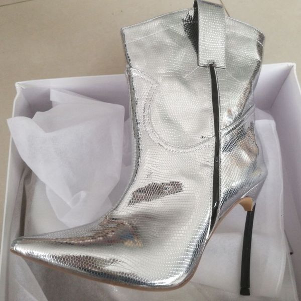 gold silver ankle woman pointed toe bling metal high heel boots women fashion party shoes 6o54, Black
gold silver ankle woman pointed toe bling metal high heel boots women fashion party shoes 6o54, Black