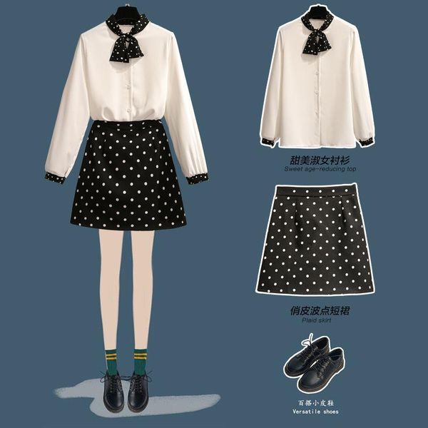 two piece dress ichoix korean style women outfits 2 skirt set elegant and ladies clothing chiffon shirt suit, White
two piece dress ichoix korean style women outfits 2 skirt set elegant and ladies clothing chiffon shirt suit, White