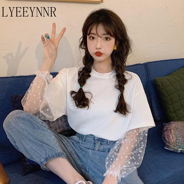 women's t-shirt lyeeynnr summer sleeve female ins mesh stitching short-sleeved tshirt 2021 women fashion tee 516, White
women's t-shirt lyeeynnr summer sleeve female ins mesh stitching short-sleeved tshirt 2021 women fashion tee 516, White