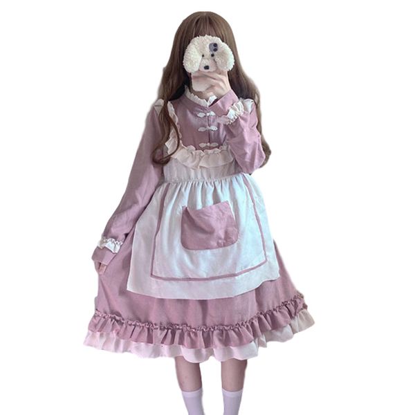 japanese autumn pink kawaii women sweet lolita cute ruffle vintage long sleeve cosplay maid princess soft girl clothes, Black;gray
japanese autumn pink kawaii women sweet lolita cute ruffle vintage long sleeve cosplay maid princess soft girl clothes, Black;gray