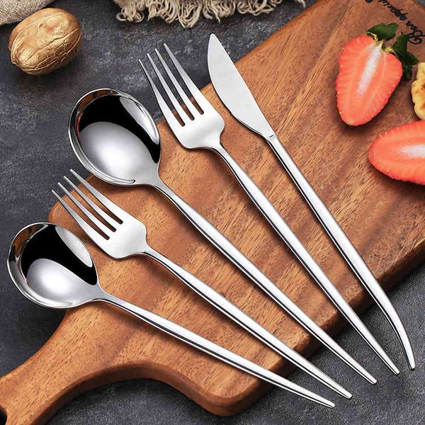 304 stainless steel portuguese tableware new knife, fork, spoon, nordic western food knife and fork set
304 stainless steel portuguese tableware new knife, fork, spoon, nordic western food knife and fork set