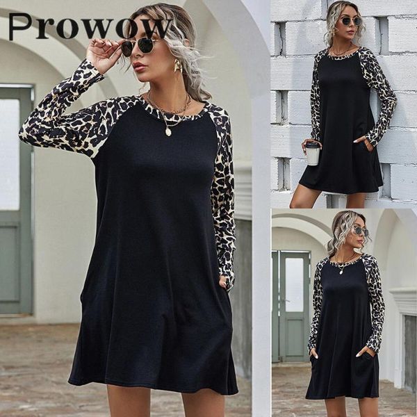 casual dresses prowow spring autumn women fashion leopard long sleeve dress ladies loose streetwear o neck pullover short, Black;gray
casual dresses prowow spring autumn women fashion leopard long sleeve dress ladies loose streetwear o neck pullover short, Black;gray