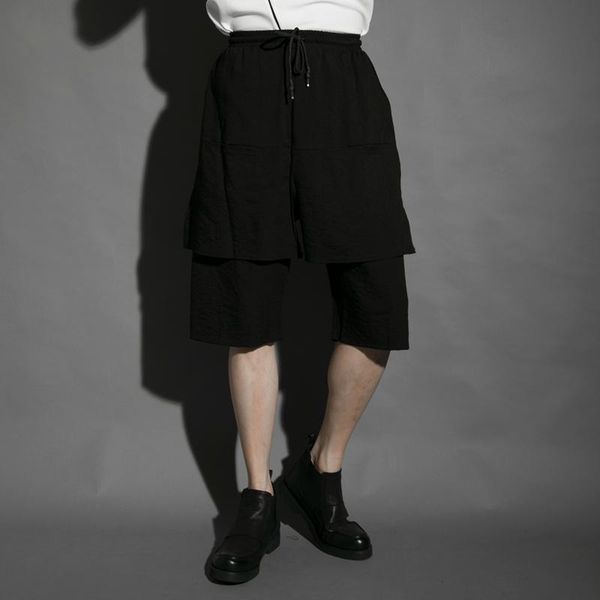 men's pants false two pieces of pant skirt classic dark personality hair stylist clothing casual fashion loose oversized, Black
men's pants false two pieces of pant skirt classic dark personality hair stylist clothing casual fashion loose oversized, Black