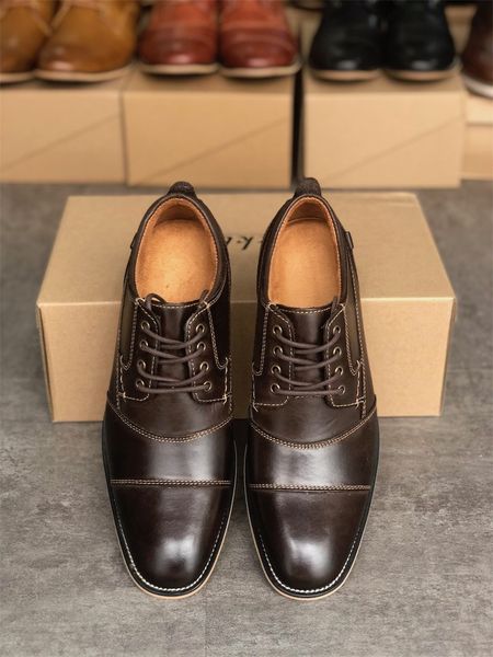 men's brand cap toe oxford dress designer shoes genuine leather lace up business shoe party wedding trainers big size 015, Black
men's brand cap toe oxford dress designer shoes genuine leather lace up business shoe party wedding trainers big size 015, Black