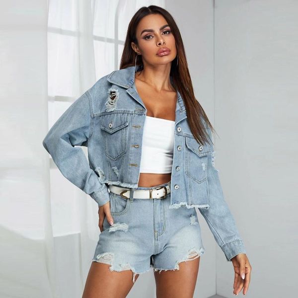 europe and the united states foreign trade burst denim jacket fashion hole loose casual women's jackets, Black;brown
europe and the united states foreign trade burst denim jacket fashion hole loose casual women's jackets, Black;brown