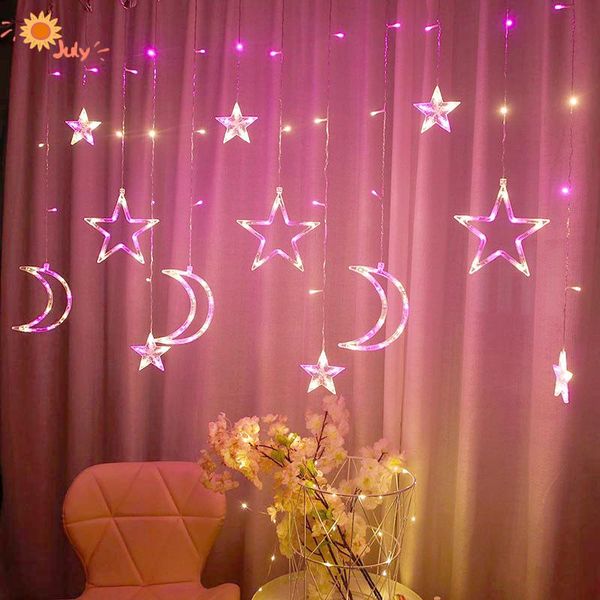 strings twinkle moon and star led curtain string lights outdoor christmas garland fairy for home rome party window decoration
strings twinkle moon and star led curtain string lights outdoor christmas garland fairy for home rome party window decoration