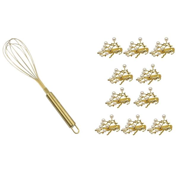 napkin rings 1 pcs stainless steel egg beater hand whisk mixer baking & 10 pearl deer buckle
napkin rings 1 pcs stainless steel egg beater hand whisk mixer baking & 10 pearl deer buckle