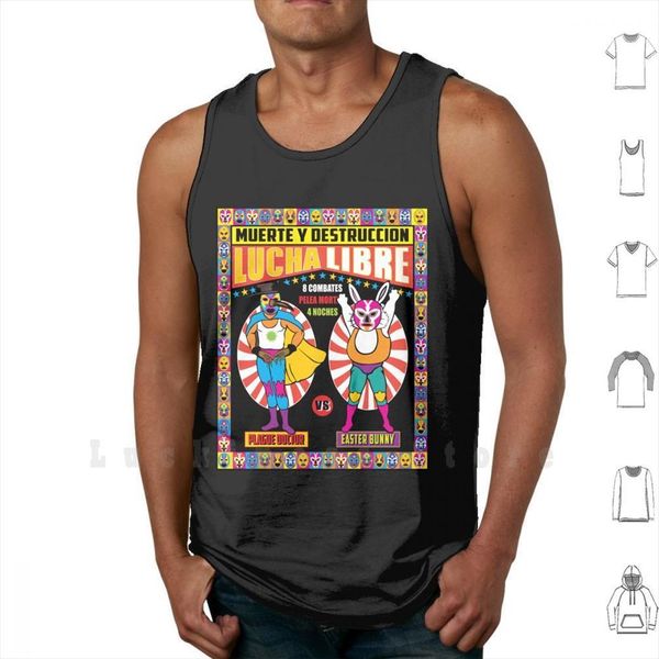 luchadore easter greeting plague vs. bunny tank vest 100% cotton lucha, White;black
luchadore easter greeting plague vs. bunny tank vest 100% cotton lucha, White;black