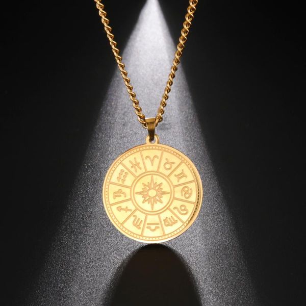 pendant necklaces my shape 12 constellation symbol round for women men stainless steel astrology necklace choker fashion jewelry, Silver
pendant necklaces my shape 12 constellation symbol round for women men stainless steel astrology necklace choker fashion jewelry, Silver