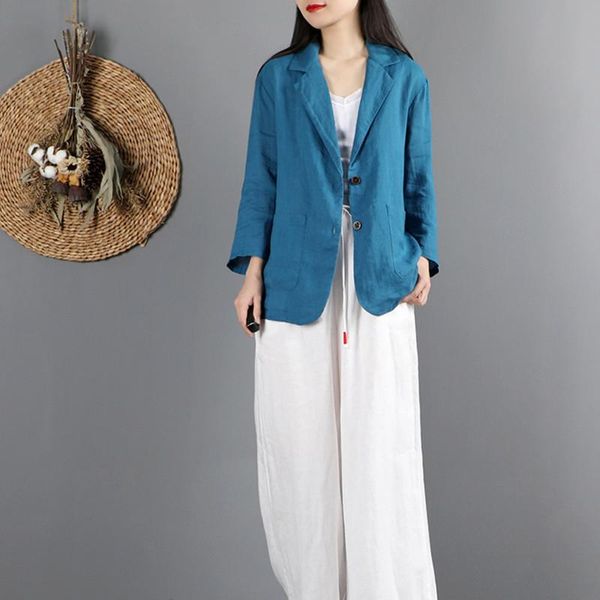 women's suits & blazers 2021 ol suit casual solid lapel thin blazer women long sleeve cotton linen coats female jackets outwear, White;black
women's suits & blazers 2021 ol suit casual solid lapel thin blazer women long sleeve cotton linen coats female jackets outwear, White;black