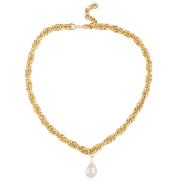 pendant necklaces fashion women's necklace golden luxury twist chain baroque pearl jewelry gift, Silver
pendant necklaces fashion women's necklace golden luxury twist chain baroque pearl jewelry gift, Silver
