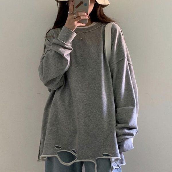 women's t-shirt long sleeved hole women men streetwear goth japanese harajuku t shirt dark pink patchwork street loose bottoming, White
women's t-shirt long sleeved hole women men streetwear goth japanese harajuku t shirt dark pink patchwork street loose bottoming, White
