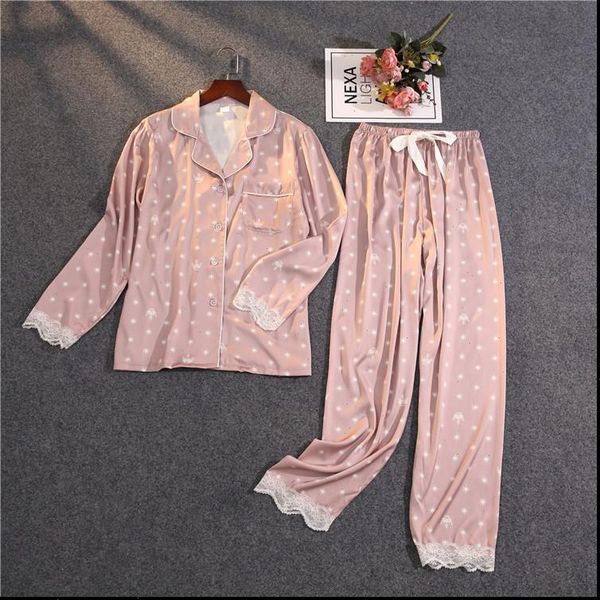 autumn spring lace satin pajamas women sleepwear sets dot print long sleeves shirts pants woman silk pyjamas female, Black;red
autumn spring lace satin pajamas women sleepwear sets dot print long sleeves shirts pants woman silk pyjamas female, Black;red