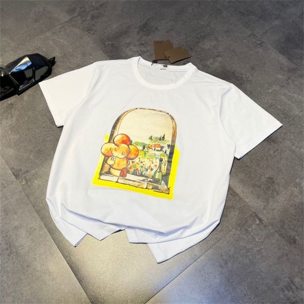 spring and summer new fashion men's women's same couple's cotton round neck printed t-shirt, simple loose short, White
spring and summer new fashion men's women's same couple's cotton round neck printed t-shirt, simple loose short, White