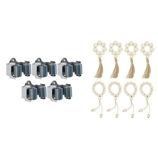 napkin rings 5 pcs kitchen storage organizer mop and broom holder & 1 set farmhouse wood beads garland with tassels
napkin rings 5 pcs kitchen storage organizer mop and broom holder & 1 set farmhouse wood beads garland with tassels