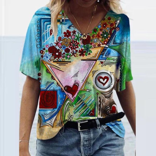 women's t-shirt flowers printed women t shirt short sleeve v neck loose tshirt ladies fashion casual tee clothes #t3g, White
women's t-shirt flowers printed women t shirt short sleeve v neck loose tshirt ladies fashion casual tee clothes #t3g, White