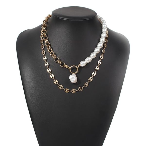 chokers baroque irregular pearl pendant necklaces for women link chain party runk metal stitching choker necklace wedding jewelry, Golden;silver
chokers baroque irregular pearl pendant necklaces for women link chain party runk metal stitching choker necklace wedding jewelry, Golden;silver
