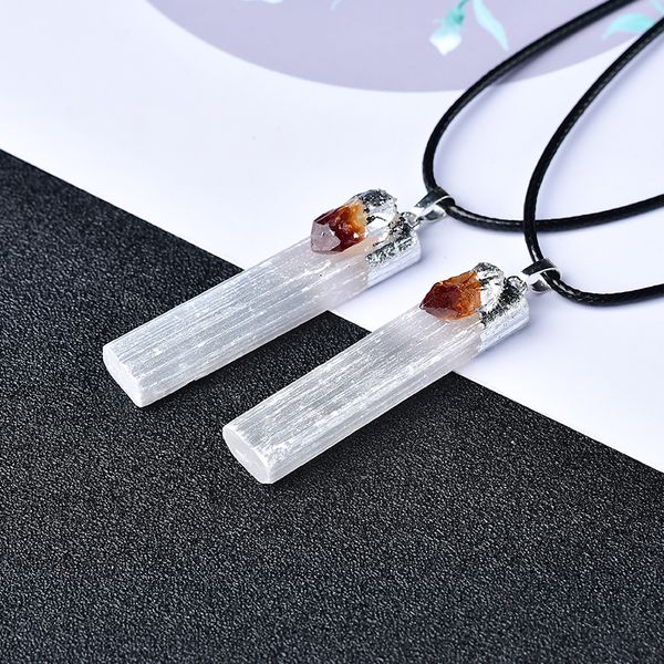 natural selenite plaster pendant necklace citrine mineral specimen jewelry reiki healing crystal energy stone diy gifts souvenir, Black
natural selenite plaster pendant necklace citrine mineral specimen jewelry reiki healing crystal energy stone diy gifts souvenir, Black