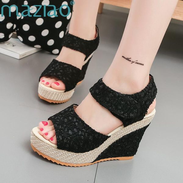 women wedges sandals summer fashion lace hollow gladiator shoes for leaky toe sandalias de verano para mujer maziao, Black
women wedges sandals summer fashion lace hollow gladiator shoes for leaky toe sandalias de verano para mujer maziao, Black