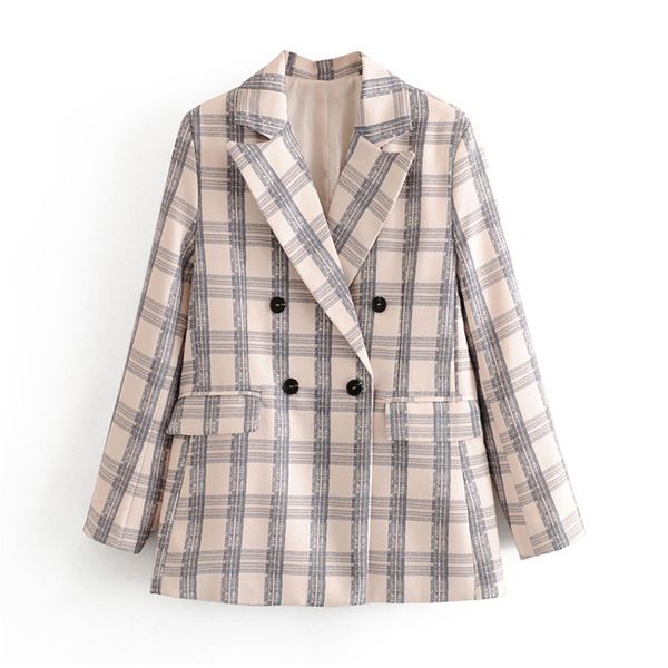 stylish plaid suit blazer women double breasted long sleeve pockets jackets coats female retro suits coat feminino blazers 210430, White;black
stylish plaid suit blazer women double breasted long sleeve pockets jackets coats female retro suits coat feminino blazers 210430, White;black