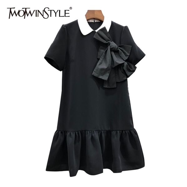 hit color patchwork bowknot dress for women lapel short sleeve mini dresses female summer fashion clothing 210520, Black;gray
hit color patchwork bowknot dress for women lapel short sleeve mini dresses female summer fashion clothing 210520, Black;gray