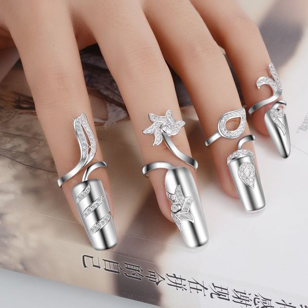 korean personality fashion creative open nail ring women's temperament versatile diamond set, Silver
korean personality fashion creative open nail ring women's temperament versatile diamond set, Silver