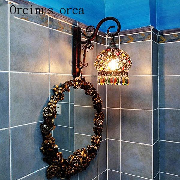 european style of the ancient mediterranean crystal lamp iron bedroom bedside wall creative in southeast asia lamps
european style of the ancient mediterranean crystal lamp iron bedroom bedside wall creative in southeast asia lamps