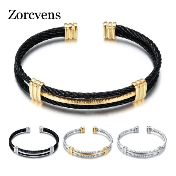 bangle zorcvens fashion punk vintage gold silver color three layer stainless steel wire rope wedding bracelet bangles for women, Black
bangle zorcvens fashion punk vintage gold silver color three layer stainless steel wire rope wedding bracelet bangles for women, Black