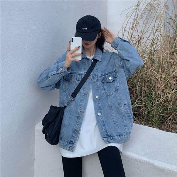 women's jackets jeans women spring fall denim blue kpop long sleeve buttons oversize outwear teens streetwear loose pockets, Black;brown
women's jackets jeans women spring fall denim blue kpop long sleeve buttons oversize outwear teens streetwear loose pockets, Black;brown