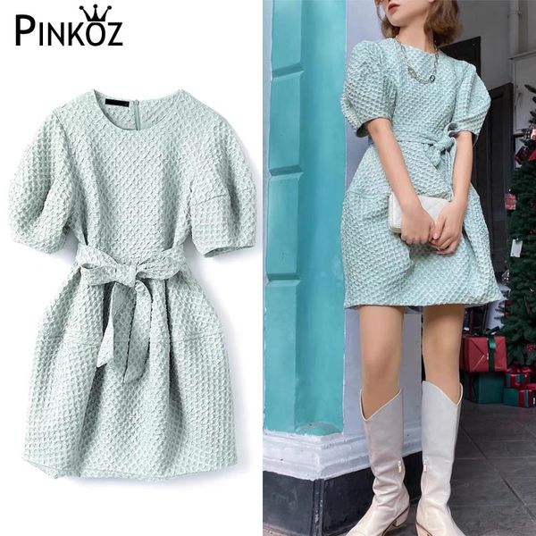 elegant a-line puff sleeve summer chic embossment mini dress office lady lace up sashes dresses with belt for party 210421, Black;gray
elegant a-line puff sleeve summer chic embossment mini dress office lady lace up sashes dresses with belt for party 210421, Black;gray