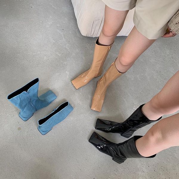 boots denim women knee square toe side zipper fashion party booties blue/khaki/black winter autumn woman knights
boots denim women knee square toe side zipper fashion party booties blue/khaki/black winter autumn woman knights