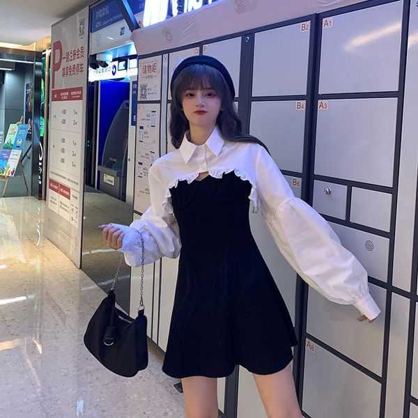 casual dresses korean vintage black dress girl aesthetic fashion y2k thin sling female off shoulder ruffle clothing, Black;gray
casual dresses korean vintage black dress girl aesthetic fashion y2k thin sling female off shoulder ruffle clothing, Black;gray