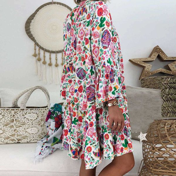 casual dresses stand printed collar button ruffle shirt skirt women's top, Black;gray
casual dresses stand printed collar button ruffle shirt skirt women's top, Black;gray
