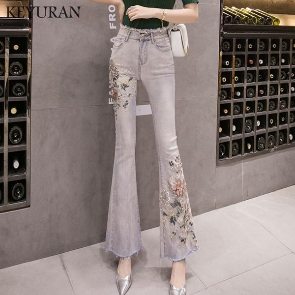 women's jeans women elastic high waist 3d flower embroidery appliques pearls long trousers ladies casual denim skinny flare pants, Blue
women's jeans women elastic high waist 3d flower embroidery appliques pearls long trousers ladies casual denim skinny flare pants, Blue