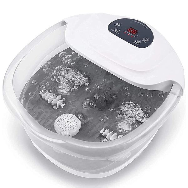 foot bath massager with heat bubbles, 4 removable manually rollers pedicure spa for home use
foot bath massager with heat bubbles, 4 removable manually rollers pedicure spa for home use