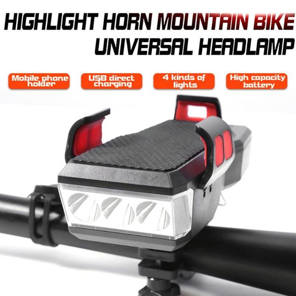 in 1 rechargeable usb bicycle headlight led light cycling equipmentwith phone holder bell and mobile power bike lights
in 1 rechargeable usb bicycle headlight led light cycling equipmentwith phone holder bell and mobile power bike lights