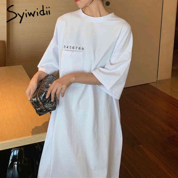 loose t shirt dress women summer white yellow black cotton straight o-neck oversized letter print midi dresses 210415, Black;gray
loose t shirt dress women summer white yellow black cotton straight o-neck oversized letter print midi dresses 210415, Black;gray