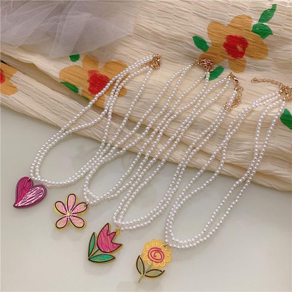 chains fashion retro geometric flower necklace color acrylic sheet round bead girl, Silver
chains fashion retro geometric flower necklace color acrylic sheet round bead girl, Silver
