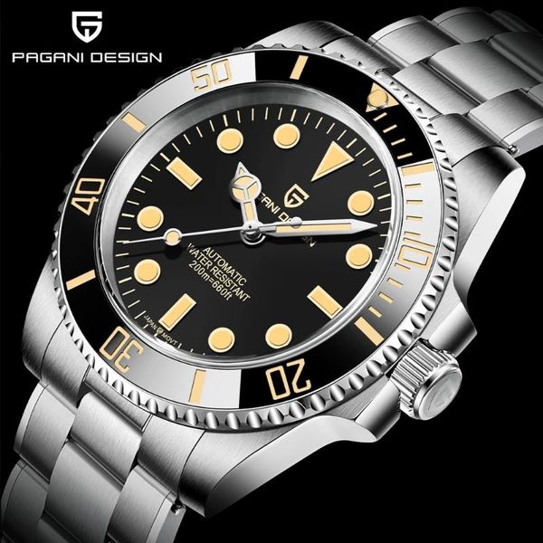 wristwatches pagani design men's automatic watch sapphire luxury retro mechanical wristwatch nh35 ceramic bezel 200m waterproof for men, Slivery;brown
wristwatches pagani design men's automatic watch sapphire luxury retro mechanical wristwatch nh35 ceramic bezel 200m waterproof for men, Slivery;brown